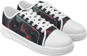 Women's Lace Up Low Top Canvas Shoes Fashion Casual Round Toe Sneakers Hands Free No Laces Barefoot Shoes US5.5-13.5
