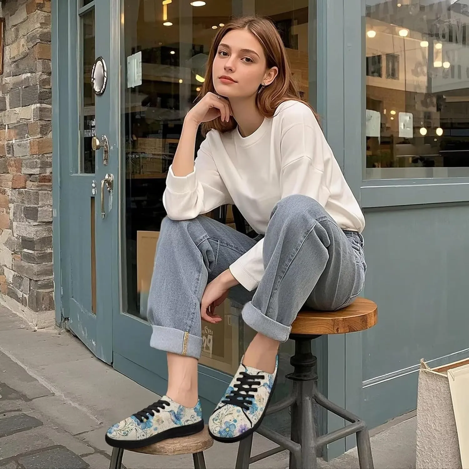 Women's Lace up Low Top Canvas Shoes Low Top Sneakers Fashion Casual Sneakers with Arch Support Comfy Flats 5.5-13.5
