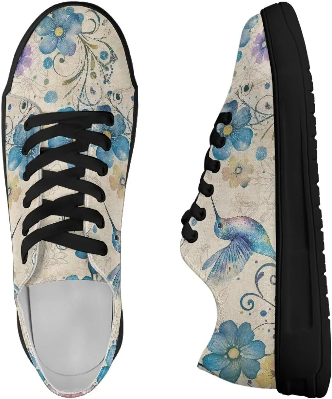 Women's Lace up Low Top Canvas Shoes Low Top Sneakers Fashion Casual Sneakers with Arch Support Comfy Flats 5.5-13.5