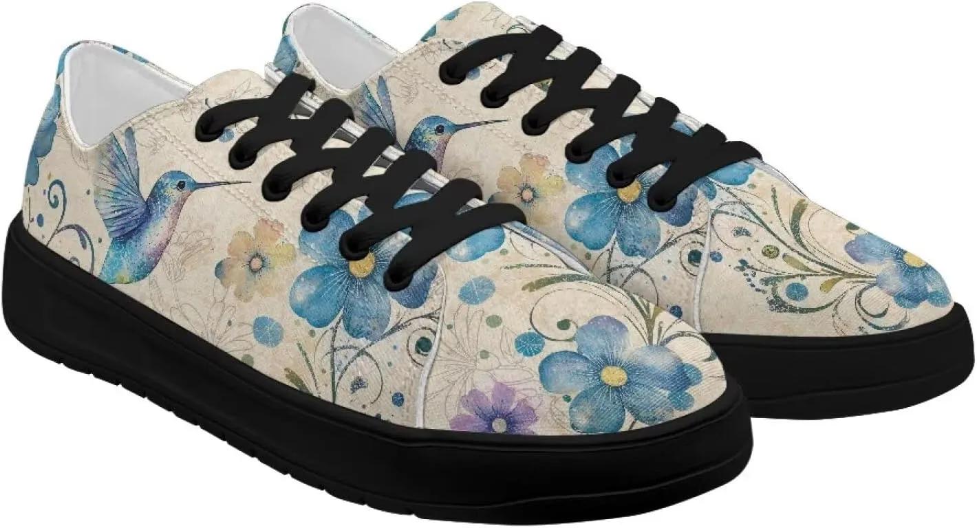 Women's Lace up Low Top Canvas Shoes Low Top Sneakers Fashion Casual Sneakers with Arch Support Comfy Flats 5.5-13.5