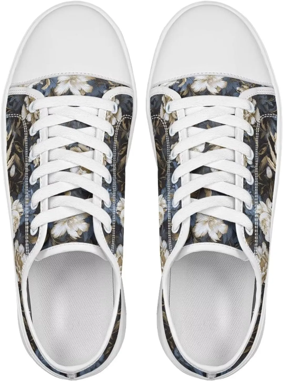 Womens Low Top Canvas Sneakers Lace-up Casual Tennis Walking Shoes for Everyday Wear SizeUS 6-13.5