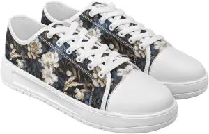 Womens Low Top Canvas Sneakers Lace-up Casual Tennis Walking Shoes for Everyday Wear SizeUS 6-13.5