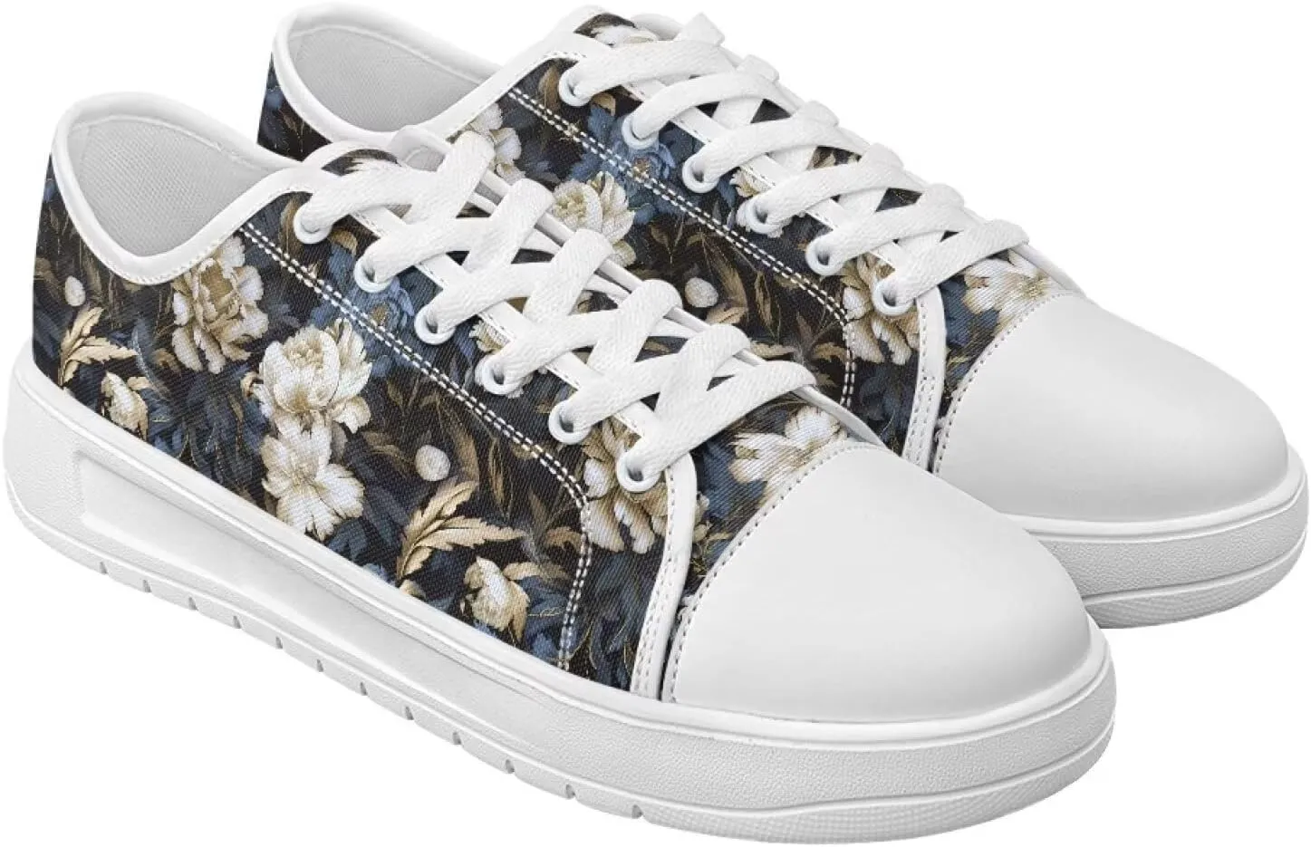 Womens Low Top Canvas Sneakers Lace-up Casual Tennis Walking Shoes for Everyday Wear SizeUS 6-13.5