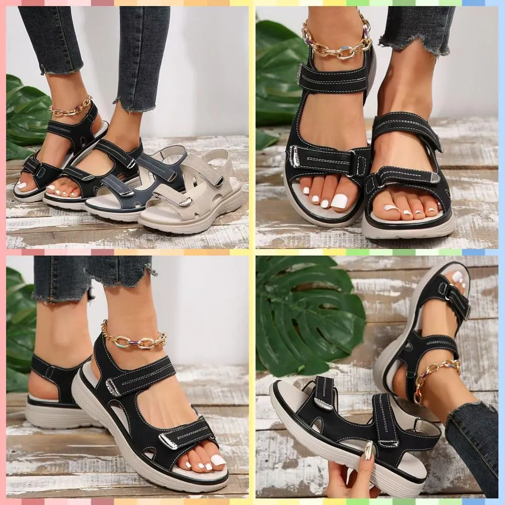 Women's Orthopedic Sport Sandals - Comfortable Summer Walking Shoes with Soft Cushion Foam, Arch Support & Adjustable Back Strap