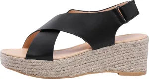 Women's Platform Espadilles Wedge Beach Sandals Summer Open Toe Ankle Strap Espadrille Low Slingback Criss Cross Comfortable Casual Brown Black Nude Wedges 2025 Slip On Shoes Espadrilles