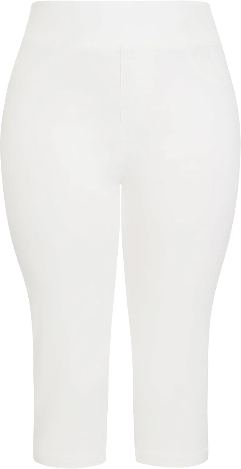 Women's Plus Size Jean-Butter Denim Pull on Crop
