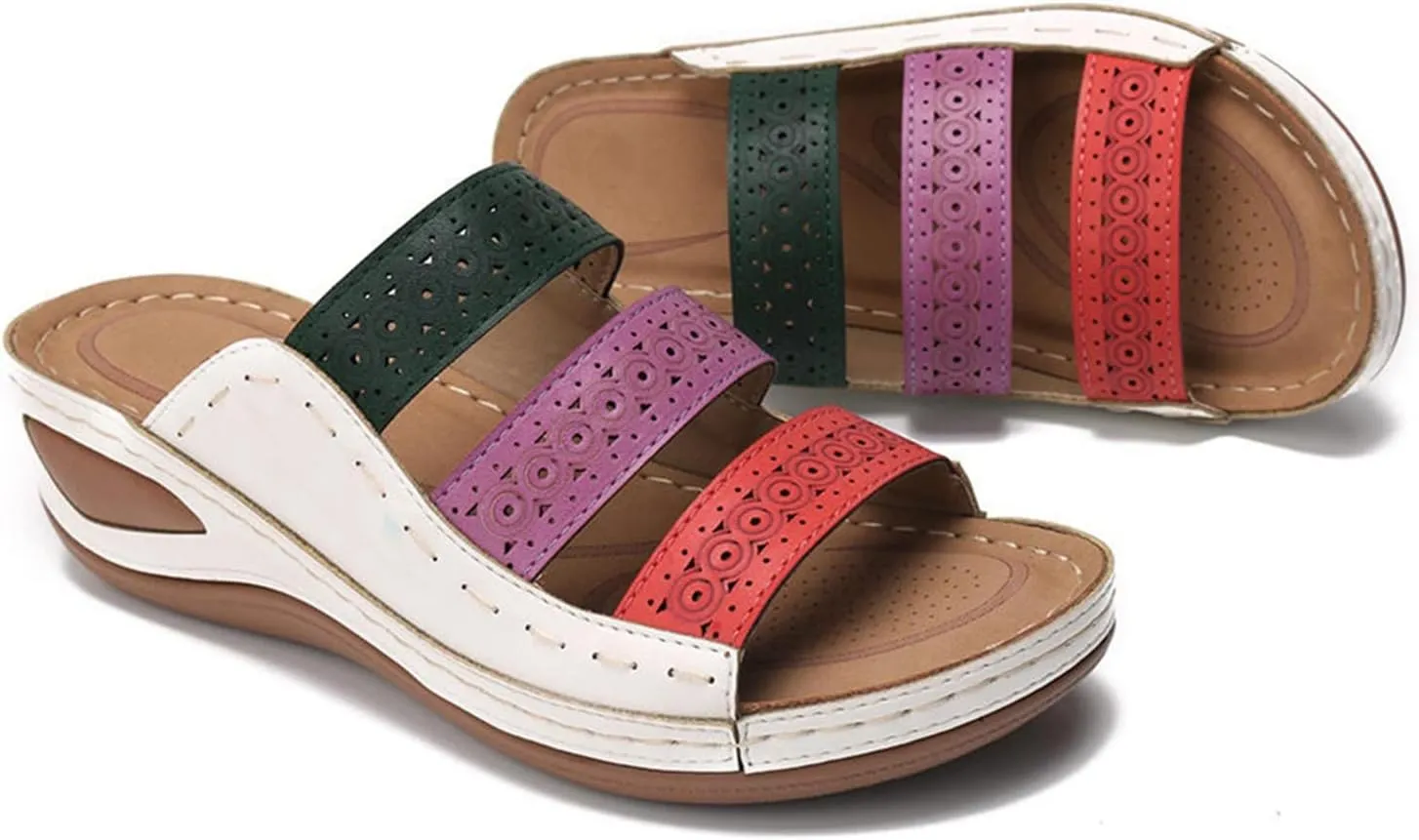 Womens Sandals Dressy, Womens Sandals Orthopedic Open Toe Sandals Retro Anti Slip Comfy Breathable Shoes