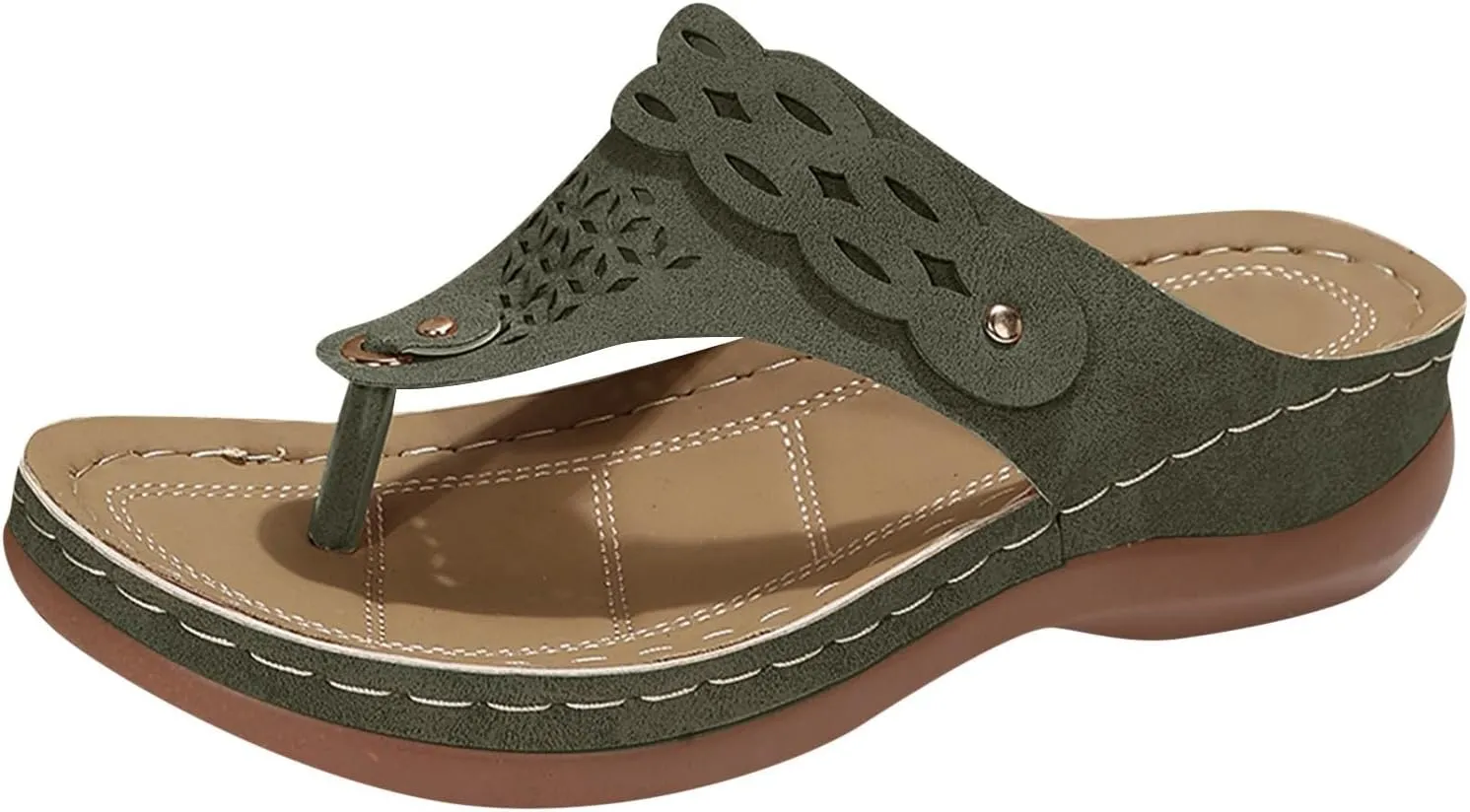 Womens Sandals with Arch Support,2025 Summer Dressy Wedges Shoes for Women Thick Sole Flip Flops With Arch Support Comfortable Walking Sandals Womens Summer Beach Slipper Ladies Thong Sanal