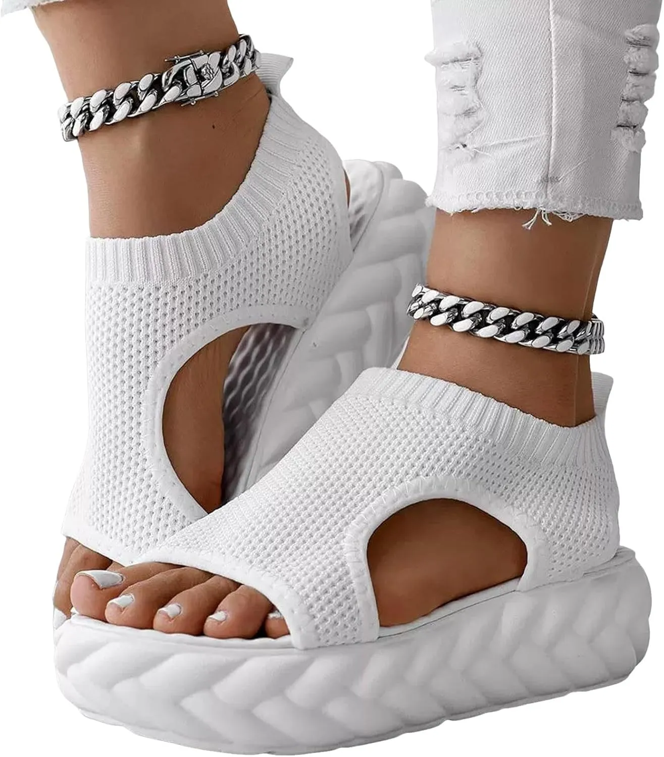 Womens Sandals with Arch Support,2025 Summer Dressy Wedges Shoes for Women Thick Sole Flip Flops With Arch Support Comfortable Walking Sandals Womens Summer Beach Slipper Ladies Thong Sanal