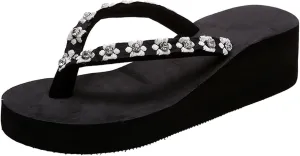 Womens Sandals with Arch Support,2025 Summer Dressy Wedges Shoes for Women Thick Sole Flip Flops With Arch Support Comfortable Walking Sandals Womens Summer Beach Slipper Ladies Thong Sanal
