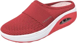 Women's Slip On Mules with Arch Support Orthopedic Walking Shoes Air Cushion Breathable Mesh Breathable Slippers Closed Toe Slides Health Walking Sneakers Summer Casual Shoes