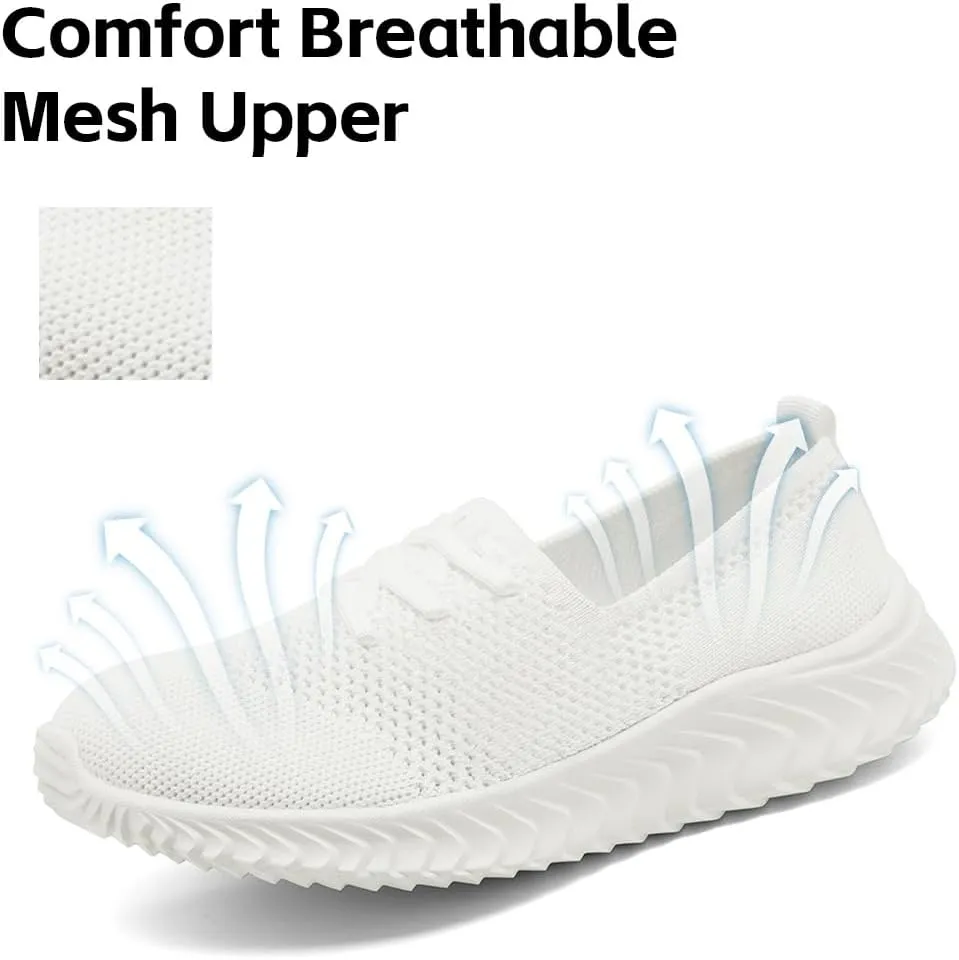 Women's Slip on Tennis Shoes Walking Running Non Slip Sneakers Lightweight Breathable Casual Fashion Comfortable Athletic Gym Sports Sneakers