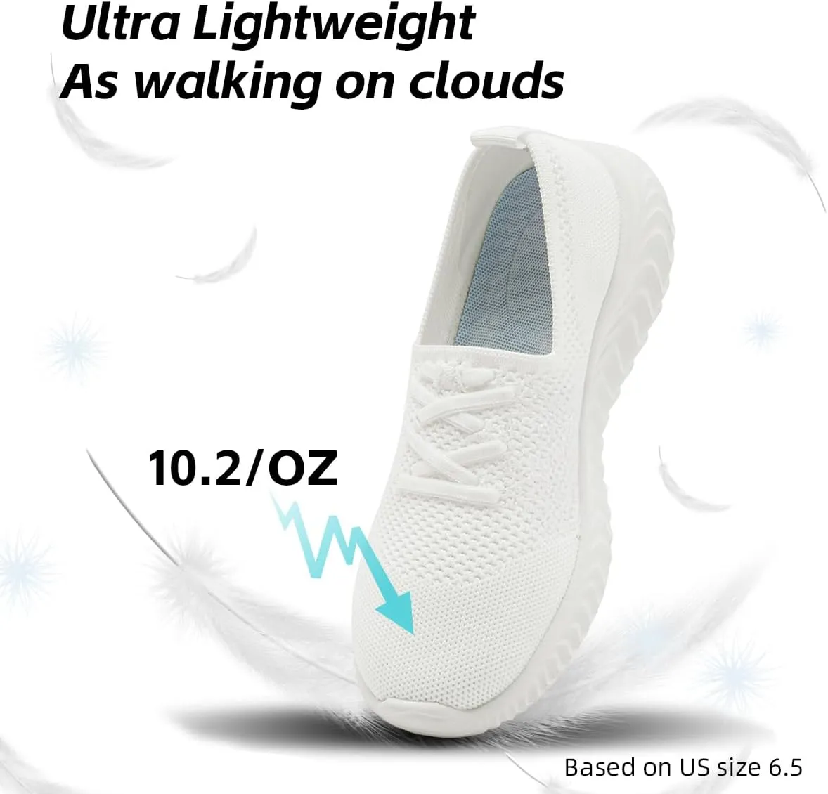 Women's Slip on Tennis Shoes Walking Running Non Slip Sneakers Lightweight Breathable Casual Fashion Comfortable Athletic Gym Sports Sneakers