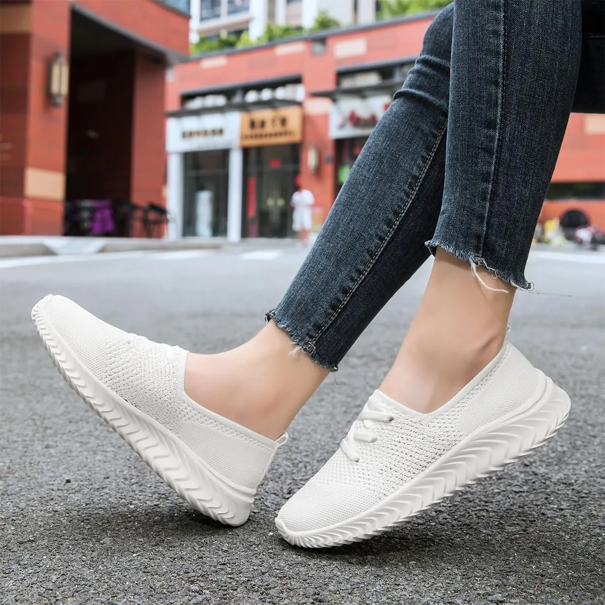 Women's Slip on Tennis Shoes Walking Running Non Slip Sneakers Lightweight Breathable Casual Fashion Comfortable Athletic Gym Sports Sneakers