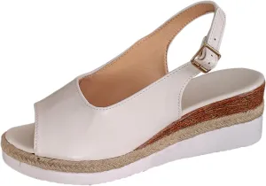 Womens Summer Sandals Ankle Strap Slingback Wedge Sandals Peep Toe Slip On Espadrille Platform Comfortable Dress Shoes