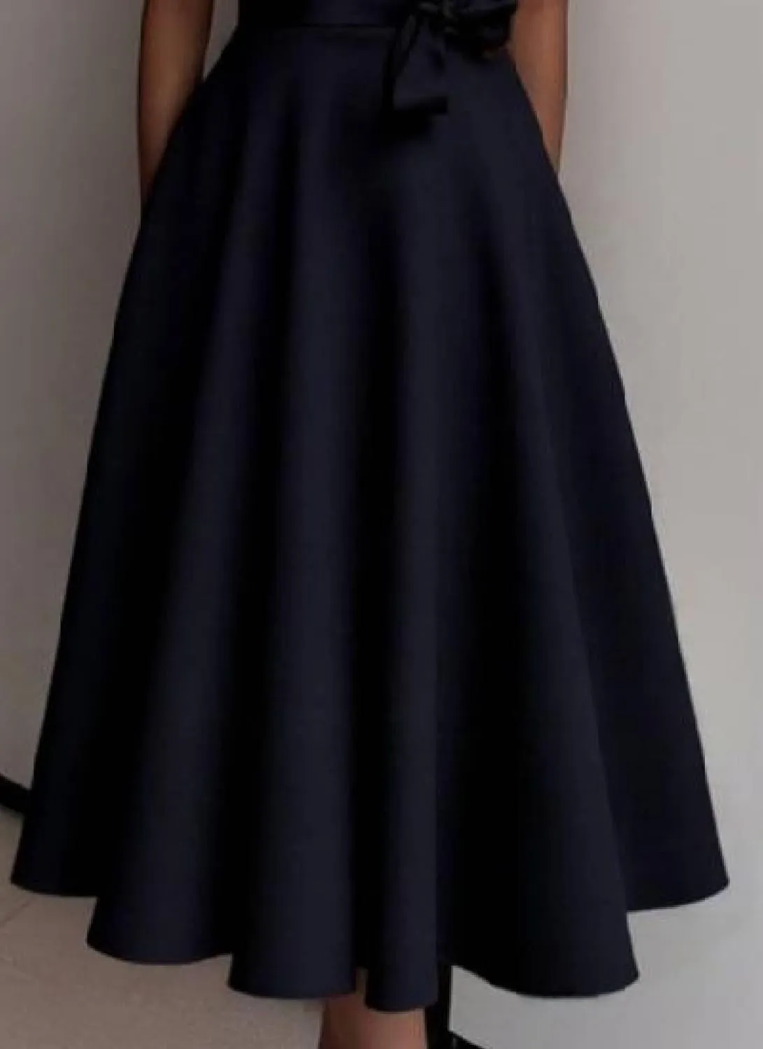 Womens V Neck Sleeveless A Line Midi Dress with Side Pockets Elegant Formal Ruched Evening Party Dress