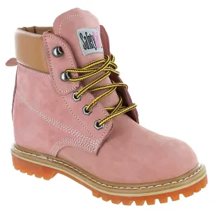 Women’s Work Boots | Waterproof Leather Work Boots for Women | Oil & Slip-Resistant Soft Toe Boots for Women | Premium Nubuck Leather | Lightweight and Comfortable | Pink Leather - 5.5W