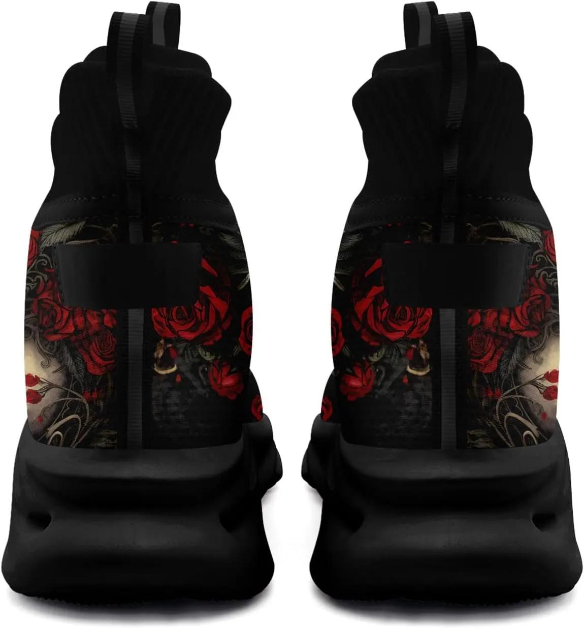 Womens/Mens Athletic High-Top Fashion Sneakers Gothic Style Lace Up Cushion Socks Sneakers Sport Gym Lightweight Tennis Shoes