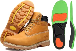 Work Boots for Men Soft Toe Goodyear Welt Construction Shoes 11, High Arch Support Orthotic Insoles Work Boots Shoes Inserts for Men and Women XL