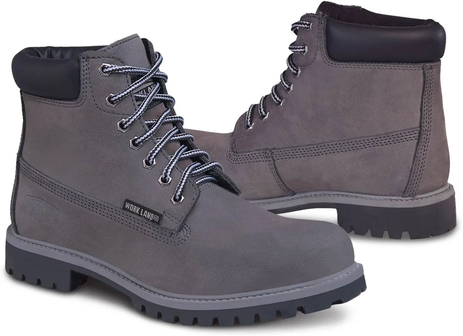WORKLAND 77611 Casual Boots for Men - Lightweight Lace-up Hiking Shoes for Men - Slip Resistant Soft Toe Leather Boots for Men - Work Boots for Men - Botas para Hombre