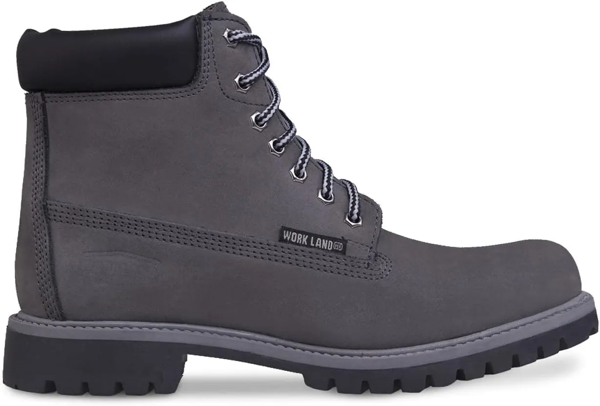 WORKLAND 77611 Casual Boots for Men - Lightweight Lace-up Hiking Shoes for Men - Slip Resistant Soft Toe Leather Boots for Men - Work Boots for Men - Botas para Hombre