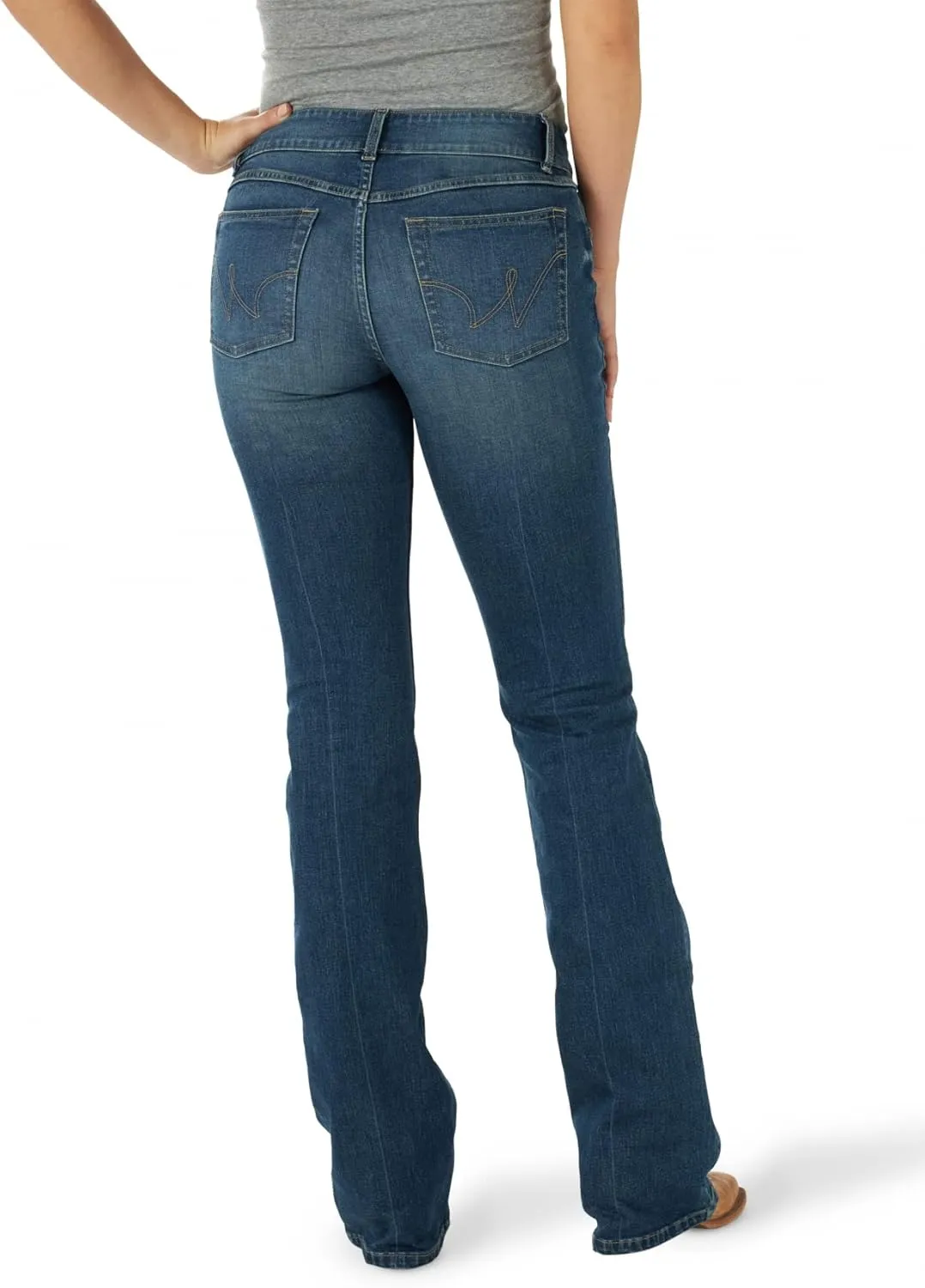 Wrangler Women's Western Mid Rise Stretch Boot Cut Jean