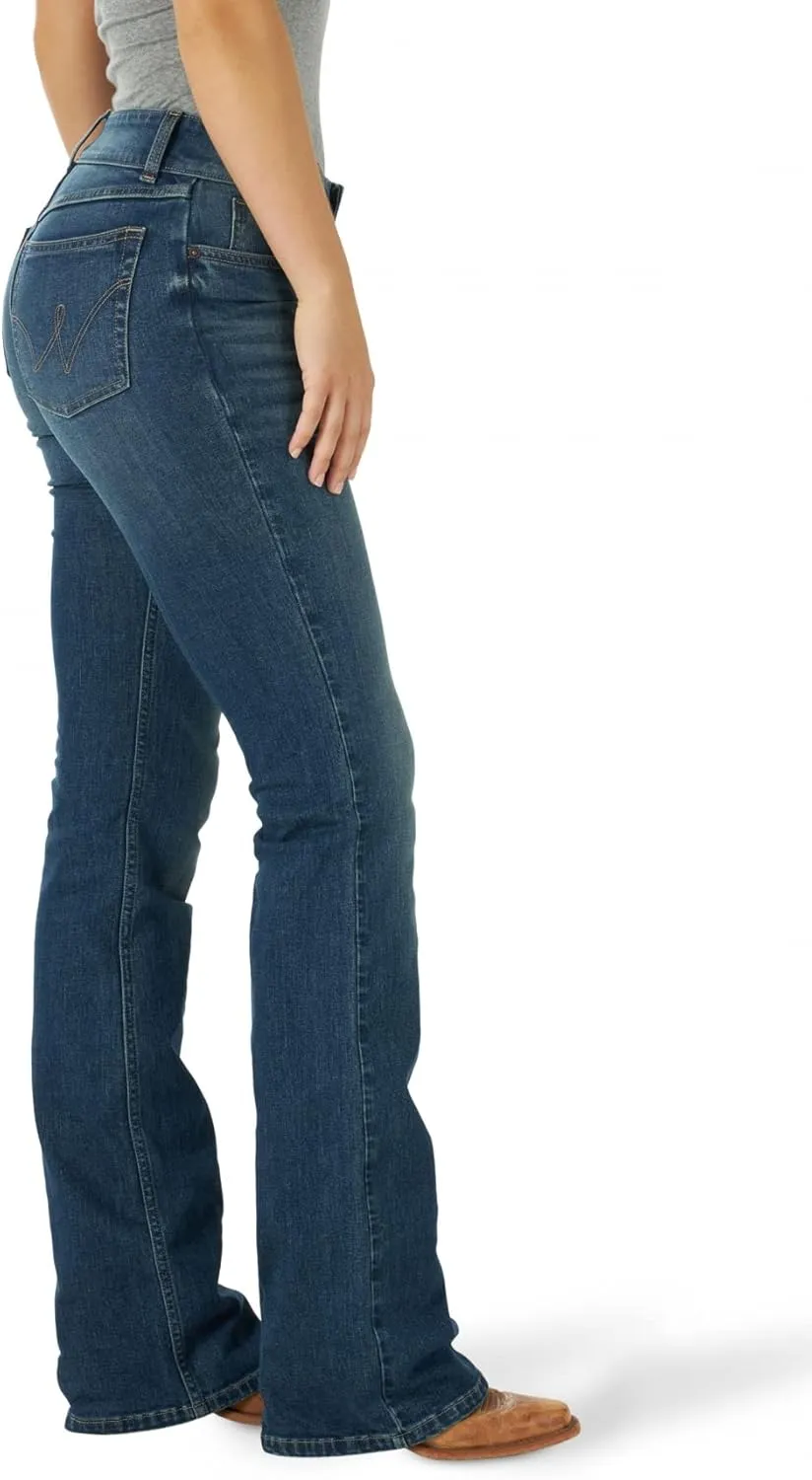 Wrangler Women's Western Mid Rise Stretch Boot Cut Jean