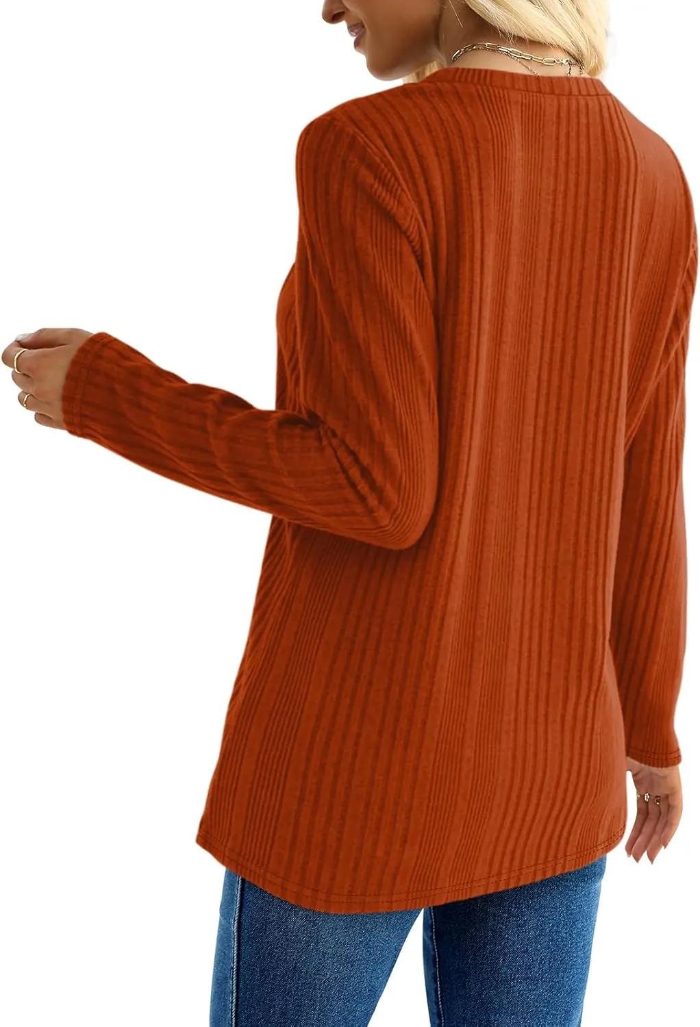 XIEERDUO Long Sleeve Tops for Women Tunics Buttons Front Slit