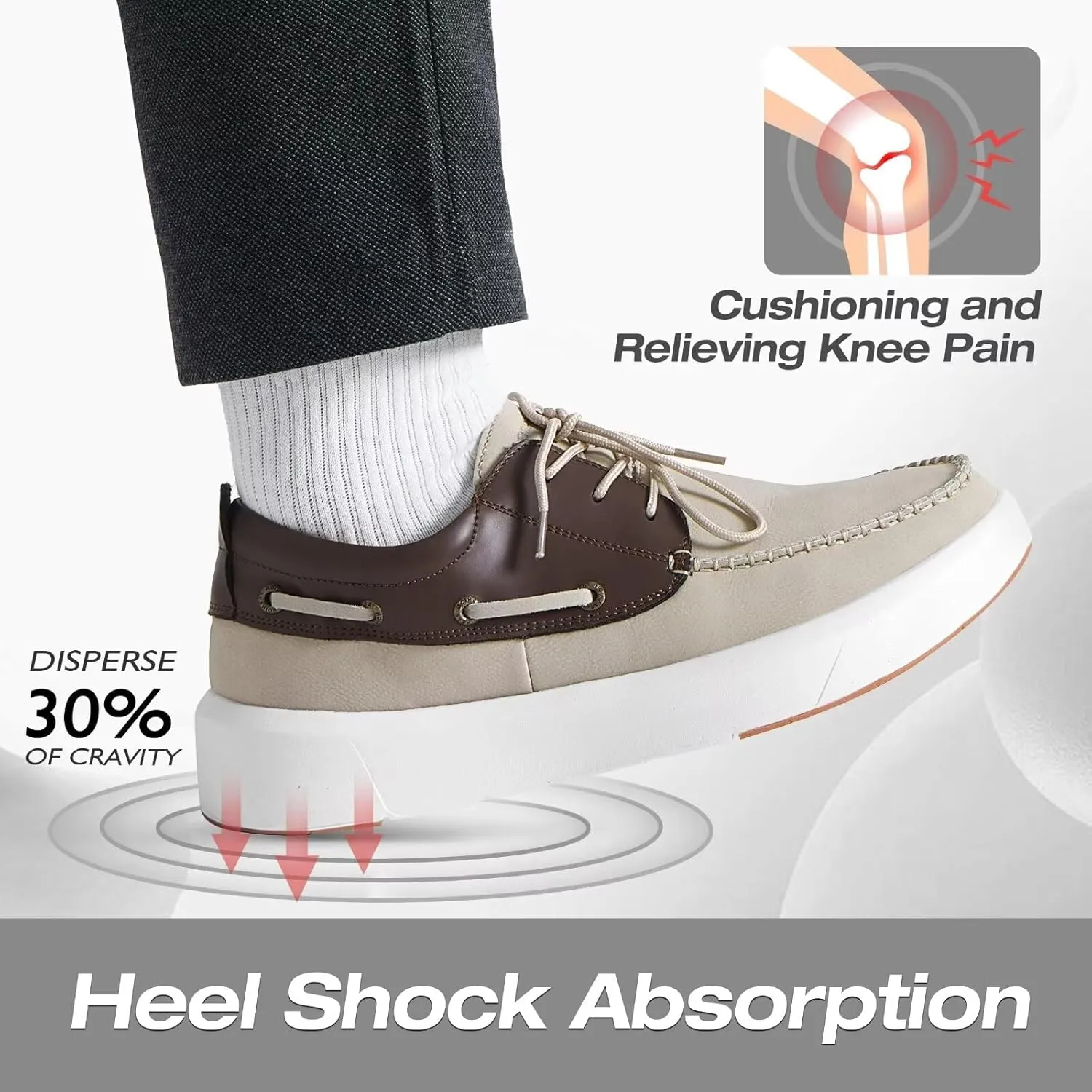 XPACS Men's Orthopedic Leather Dress Walking Shoes: Comfortable Plantar Fasciitis Arch Support Flat Feet Fashion Sneakers, Orthotic Casual Business Work Tennis Oxfords for Heel Foot Pain Relief