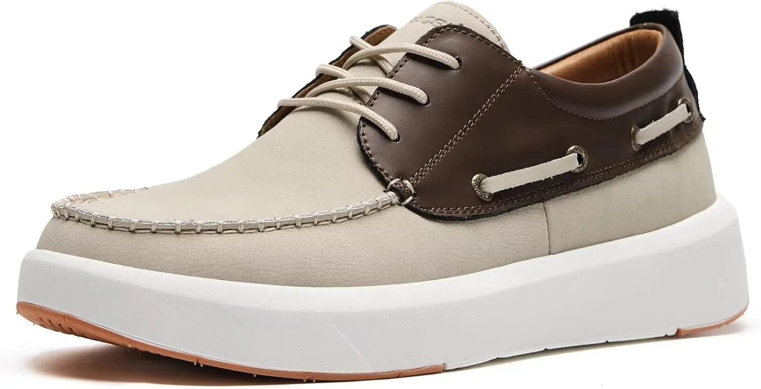 XPACS Men's Orthopedic Leather Dress Walking Shoes: Comfortable Plantar Fasciitis Arch Support Flat Feet Fashion Sneakers, Orthotic Casual Business Work Tennis Oxfords for Heel Foot Pain Relief