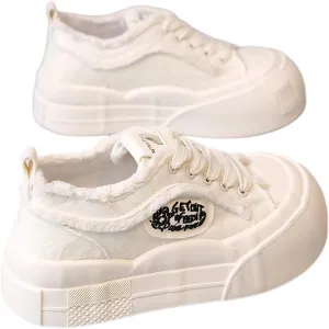 Y2K Sneakers Cute Platform 2-Inch Height Boost Canvas Trendy Streetwear Style   Comfortable Everyday Wear   Lightweight & Durable for All-Day Comfort