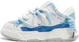 Y2K Sneakers Retro Thick Lace-Up Skate Shoes Fashionable Vintage Sneakers Chunky Sole Comfortable Casual Streetwear Shoes for Women and Men