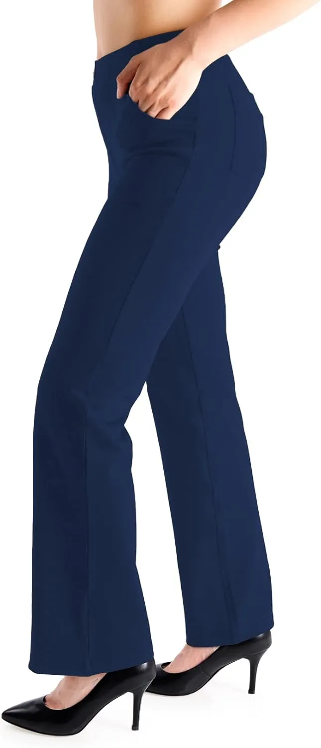 Yogipace,Belt Loops,Women's Petite/Regular/Tall Flare Yoga Dress Pants